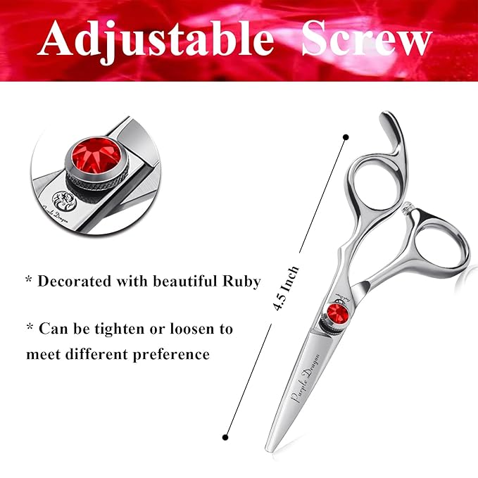 Purple Dragon 4.5 Barber Hair Cutting Scissors Small Moustache Shears