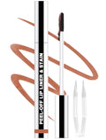 QCMME Lip Liner Stain Peel Off with Tweezer, Long Lasting Matte Lip Tattoo, Highly Pigmented Color Lip Makeup, Waterproof, Transfer-proof Lipstain for Women, for All Skin Types, Nude