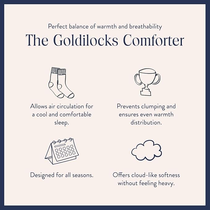 Brooklinen Ultra Warm Luxury Down Comforter, 100% Natural Canadian Duck Down Duvet Insert - 750 Fill Power, Baffle Box Construction, 100% Cotton Shell, King/Cali King Size Comforter