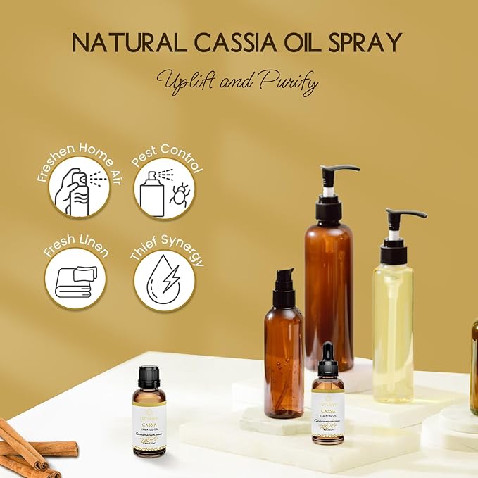 LOTUSJOY Cassia Cinnamon Bark Essential Oil, for Spray, Anointing,1 Oz