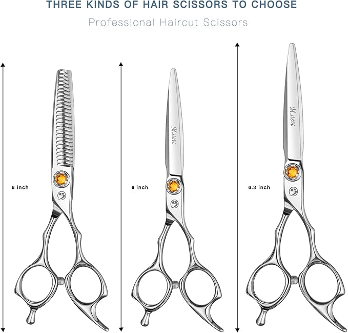 M.steve Professional Hair Cutting Scissors 6 Inch, VG10 Stainless Steel Barber Shears, Extremely Sharp Hairdressing Scissors for Salon & Home Use, Ambidextrous Left Right Hand
