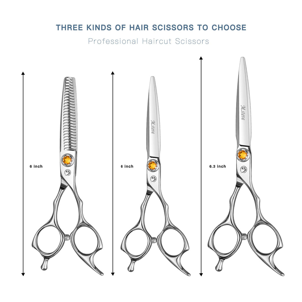 M.steve Thinning Shears for Hair Cutting 6",Left and Right Hand Professional Hair Thinning Scissors with Barber Texturizing 26 Teeth Shears,Barber Scissors for Salon/Home Use