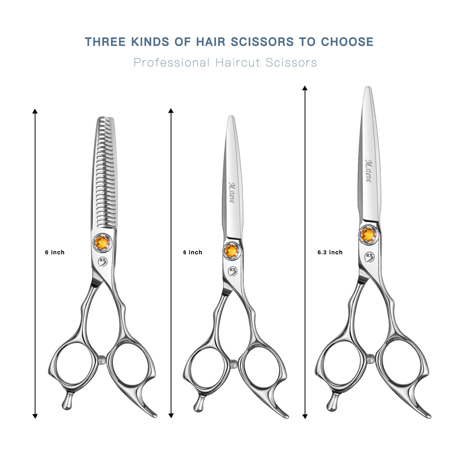 M.steve Thinning Shears for Hair Cutting 6",Left and Right Hand Professional Hair Thinning Scissors with Barber Texturizing 26 Teeth Shears,Barber Scissors for Salon/Home Use