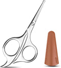 Lobodt 4.7-inch professional nose hair scissors, round-headed stainless steel small scissors, suitable for trimming facial hair, ear hair, eyebrows, bathroom, personal care and beauty (silver)