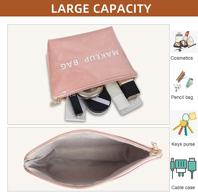 getgto Makeup Bag for Women, Portable Waterproof Cute Cosmetic Bags