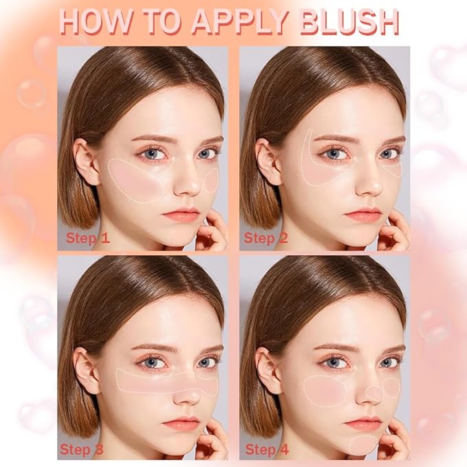 HHLTOH Blush for Cheeks Makeup Palette, Natural Matte Cream Powder Single Blushes for Eye and Cheek, Buildable Long-Lasting Color,Vegan & Cruelty-Free,Everyday Makeup Look for Women,#05-Nude Skin Tone