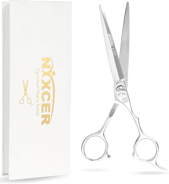 Nixcer Professional Series Hair Cutting Scissors, 6.25" Arc Convex