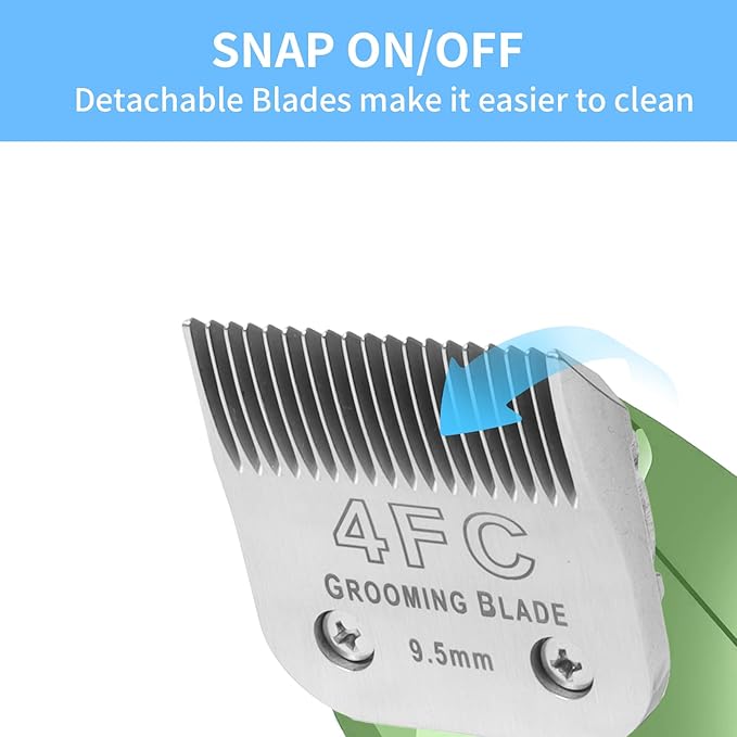 MEMIRY 3 Pcs Size 7FC Detachable Dog Grooming Blades, Compatible with Andis, Oster A5, Wahl KM10 Series Clippers, Cut Length 3.2mm, Silver (7FC 3.2mm, 3Packs)