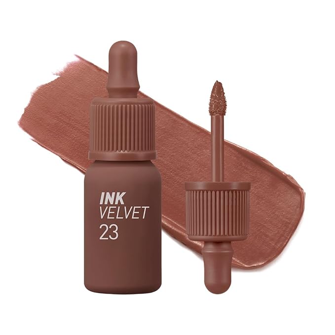 Peripera Ink The Velvet Lip Tint | Highly Pigmented, Longwear & Weightless Lip Tint | Smudge-Proof, Buildable Color for Lips & Cheeks | K-Beauty Makeup, Safe for Sensitive Lips (023 NUTTY NUDE)