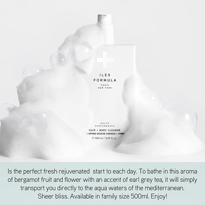 ILES FORMULA Hair + Body Cleanse Mini (50mL) – Luxury Shampoo and Body Wash, Sulfate-Free All-In-One Hair and Body Wash for Travel, Gentle Shampoo Body Wash for All Skin & Hair Types