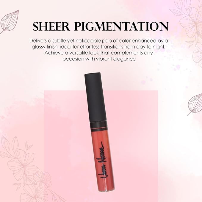 VERA MOORE COSMETICS AND SKIN CARE Lip Gloss, Moisturizing Lip Color with Shimmer for Long Lasting Shine, Lightweight Lip Stain, Girls Non-Sticky Lip Gloss with Aloe Vera, W/Vitamin C, E (Babydoll)