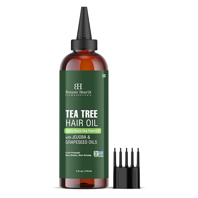 Botanic Hearth 100% Pure Tea Tree Hair Oil For Hair Growth - 4 Fl oz