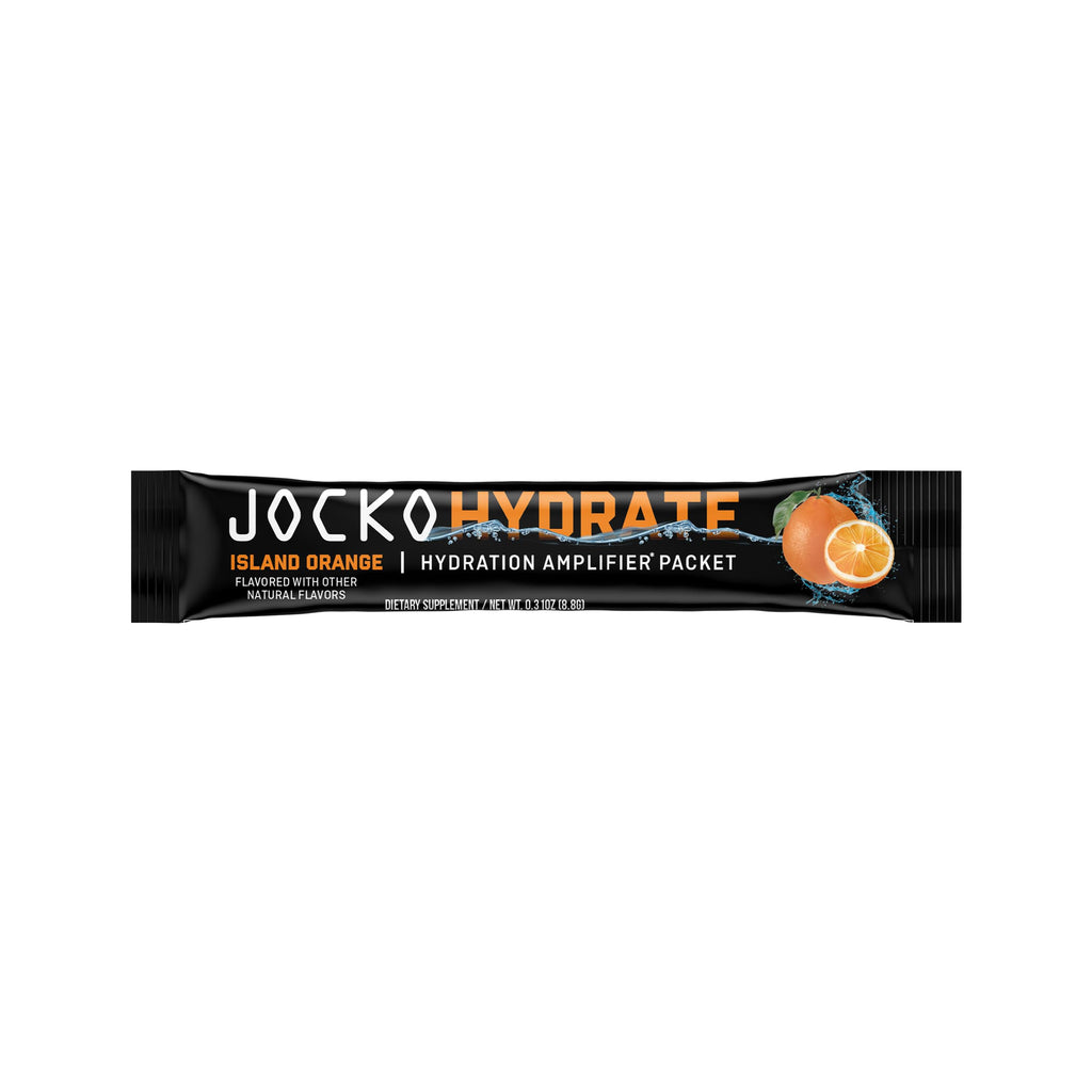 Jocko Fuel Hydrate Electrolytes Powder Packets Low Sugar - Hydration Amplifier Packets for Recovery, Dehydration, & Exercise - with Vitamins B6, B12 & C (16 Packets) Island Orange