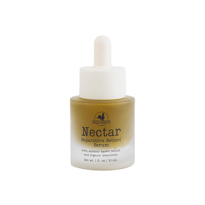 Hearth & Homestead Serum - Nectar Natural Retinol - Fermented Cod Liver Oil, Grass-Fed Tallow & Emu Oil - Nutrient-Rich Facial Oil for Smooth, Healthy Skin – 1 fl oz