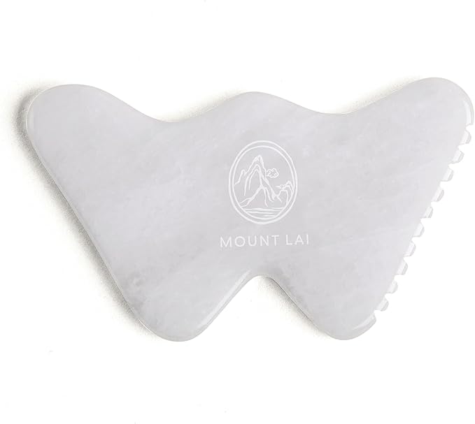 Mount Lai - The Vitality Qi White Jade Gua Sha Sculpting Tool | Face Sculpting Tool for Skin Care | Guasha Tool for Face and Body | Facial Massage Tools to Relieve Muscle Tension and Reduce Puffiness