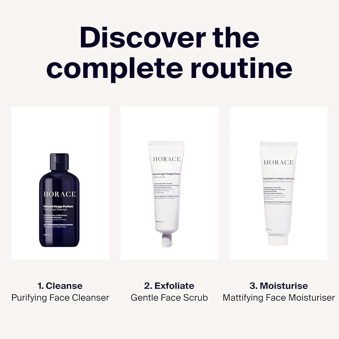 HORACE Mattifying Face Moisturizer for Men – 96.6% Natural Ingredients – No Silicones or Mineral Oils – Moisturising Cream for All Skin Types – Unscented, 75 ml