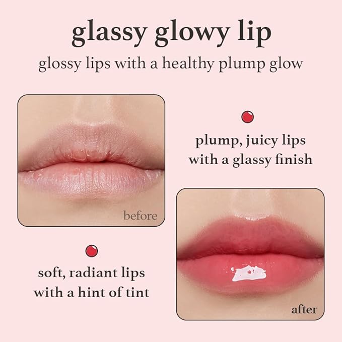 NOONI Korean Lip Oil - Applecherry - Plumping & Hydrating Tinted Lip Gloss