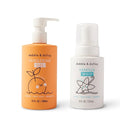 Dabble & Dollop Tangerine + Vanilla Kids 3-in-1 Body Wash, Shampoo & Bubble Bath Bundle – Gel + Foam Whip Set, Tear-Free, Gentle, Natural-Origin, Hypoallergenic and Safe for Sensitive Skin (Pack of 2)