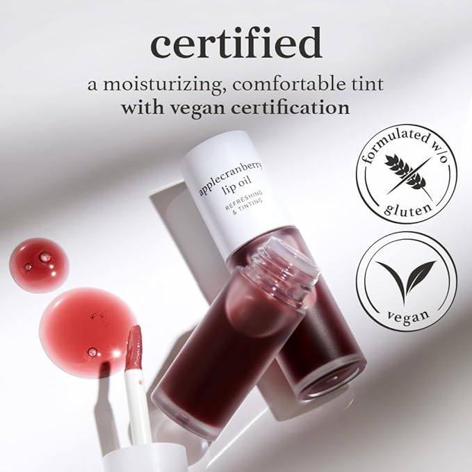NOONI Korean Lip Oil - Applecranberry - Plumping & Hydrating Tinted Gloss