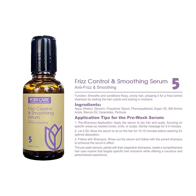 YOGI CARE Aroma Therapy Pre-Wash Hair Oil Serum 30ml / 1 Fl.oz (Anti-Frizz & Smoothing)