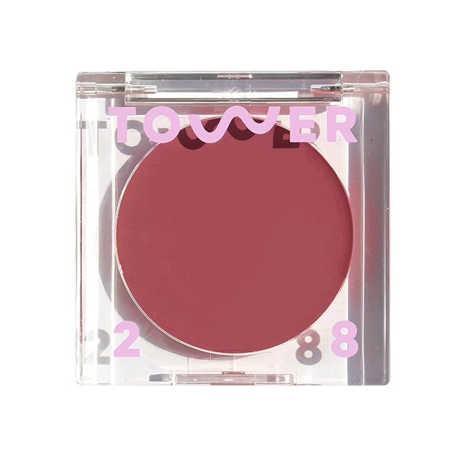 Tower 28 BeachPlease Cream Blush + Tinted Lip Balm - Multi-Use Lip Tint + Dewy Blush for Cheeks With Aloe Vera + Green Tea - Vegan, Non-Comedogenic Makeup for Sensitive Skin - Office Hours (0.16 oz)