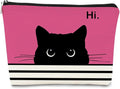 BARPERY Cute Makeup Bag - Cat Gifts for Women, Black Cat Kitty Cosmetic Pouch