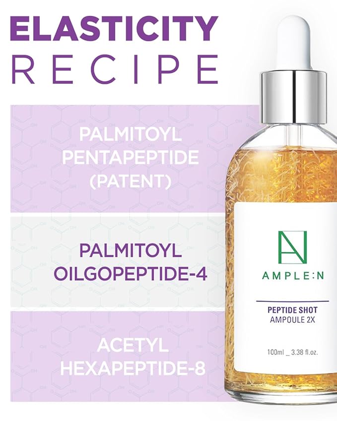 AMPLE:N Korean Copper Peptide Serum, Peptide Shot 2X Ampoule, 3.38 fl oz