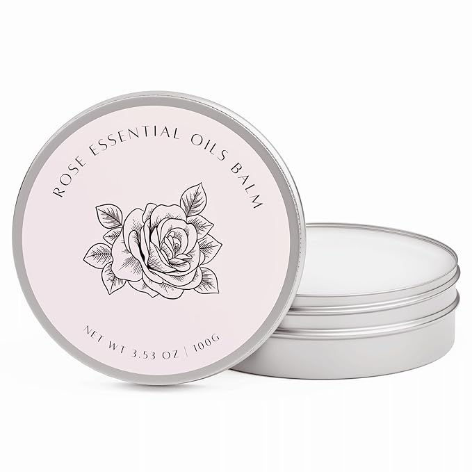 benatu Rose Oil Massage Balm for Dry Skin Care, Scented Body Butter with Vitamin E for Women and Men, Moistening & Firming Body Oil, Blends with Cedar, Ylang Ylang
