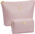 CLOUDWINGS Gifts for Women Girls Personalized Initial Travel Makeup Bag