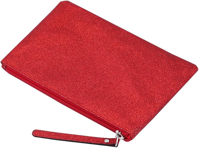 RITTZI Celestial Glitter Makeup Pouch – Seven Stunning Shades - Festive Cosmetic Bag (Aurora Red)