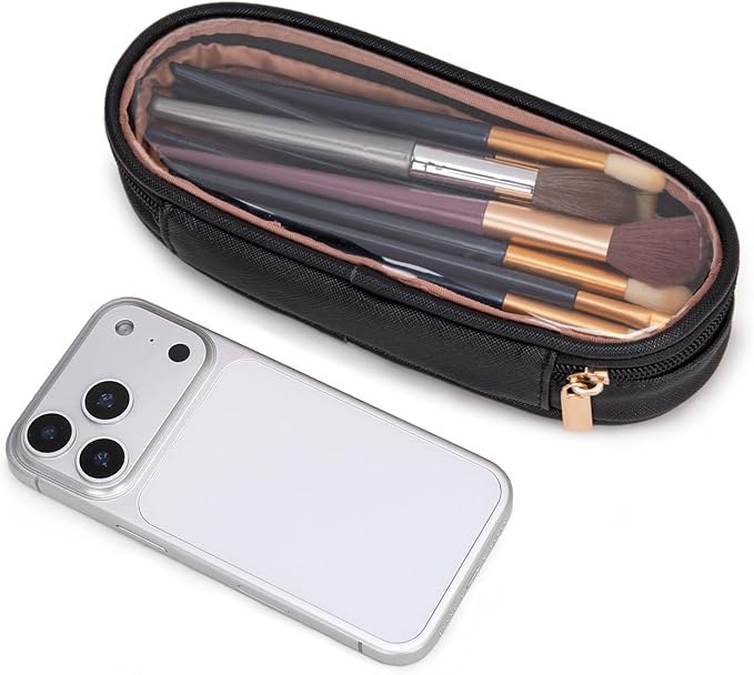 Wrangler Travel Makeup Bag 2pcs Set Cosmetic Bag with Makeup Brush Holder
