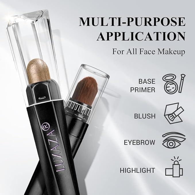 LUXAZA 6PCS Eyeshadow Stick Makeup Sets, Crease-Proof Shadow,Metallic And Matte Shimmer Eye Shadow Eye Brightener Stick Pencil Crayon, B01-Pink Brown