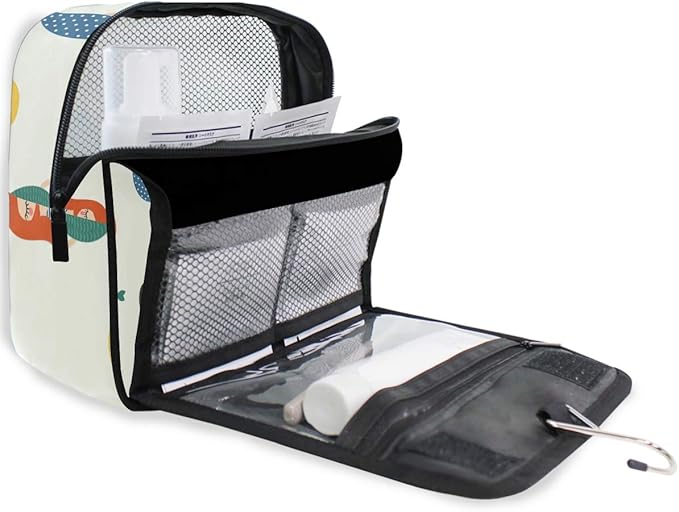 senya Hanging Travel Toiletry Bag Kit Makeup Case Cosmetics Organizer for Men Women (Colorful Mermaid)