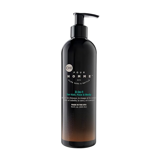CHI pour Homme 3-in-1 Cleansing Hair, Face & Body Wash for Men, 11.5 oz