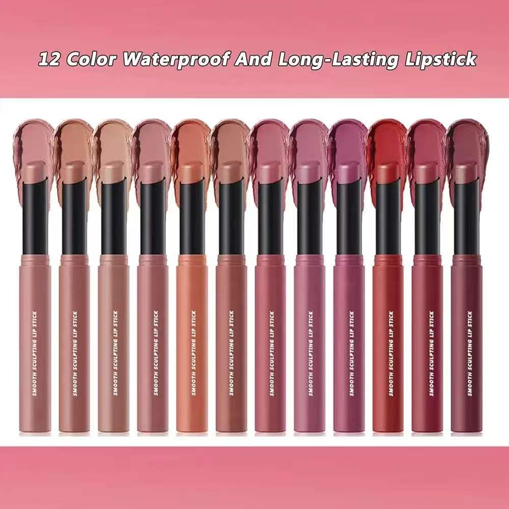 Maxzitank Velvet Matte Lipstick, Long Lasting Waterproof Non Transfer, Moisturizing Non-Drying Fog Lipstick for All Skin Tones Daily Makeup 07