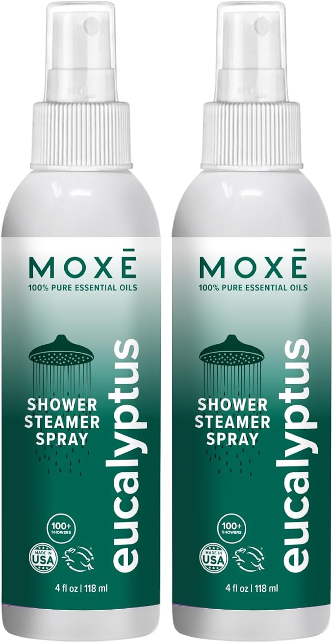 MOXĒ Eucalyptus Shower Steamer for Congestion & Tension Relief, 4oz, 2 Pack