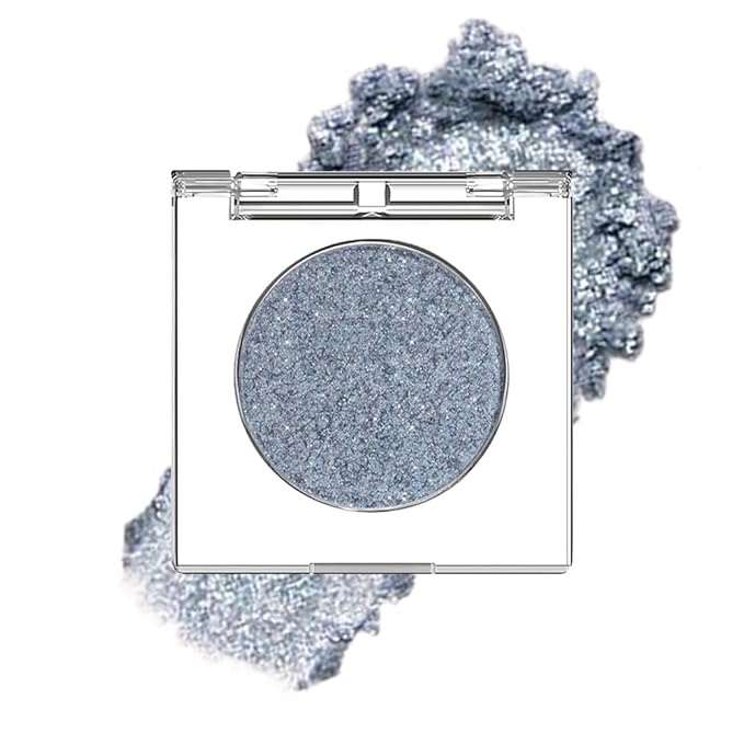 FeiCuiYun Glitter Shimmer Sparkle Eye Shadow Palette Makeup for Women, Shimmer Blue Glitter Metallic Holographic Iridescent Cream Iridescent Single Monochrome Eyeshadow Makeup