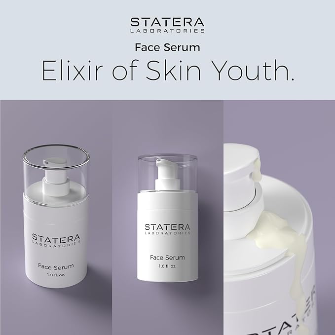 STATERA Laboratories Face Serum 1.0 fl. oz | Helps Improve Skin Tone & Hydration, Enhances Firmness & Elasticity, Reduces Wrinkles and Supports Skin Longevity | Contains Hyaluronic Acid