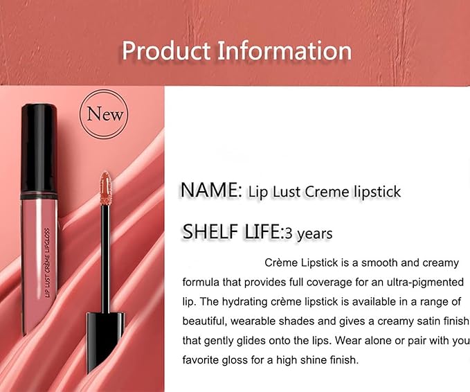 12 Colors Lips Staining Lip Oil, 2025 Upgrade Cream Texture Lipstick Long-Lasting Moisturizing Lip Oil, Waterproof Lipstick Creamy Lip Gloss Non-stick to Cup (#01, One Size)