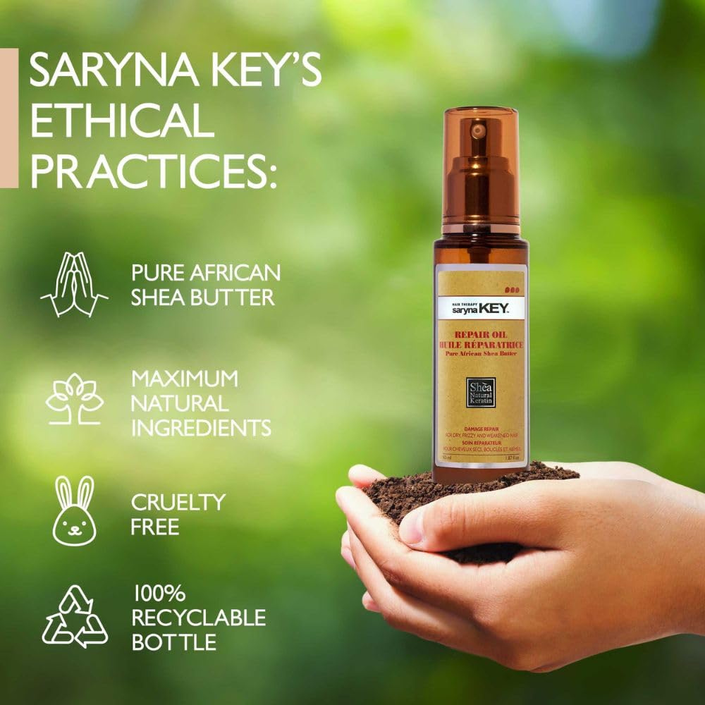 Saryna Key Hair Repair Serum Oil, Shea Butter, Frizz Control, 1.87 Fl Oz