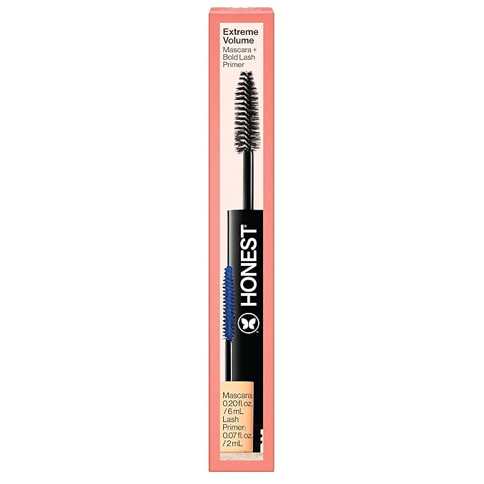 Honest Beauty 2-in-1 Extreme Volume Clean Mascara, Black, 0.27 fl oz