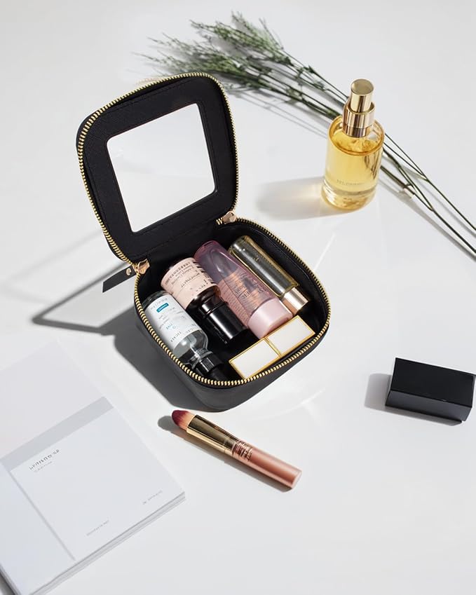 FFpaw Clear Makeup Bag, Small Makeup Bag TSA Approved Toiletry Bag Cosmetic Travel Bag Cute Makeup Bag Organizer Makeup Case Pouch Car Essentials for Women Men