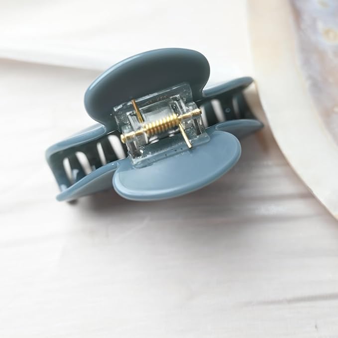 Prettyou Handmade Celluloid Acetate French Design Barrettes Tortoise Shell Claws Hair Claw Luxury Fashion Accessories Hair Clip for Women (mist blue)