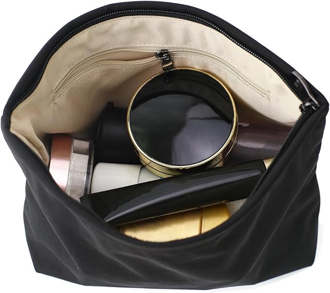 BBORGDC Premium Nylon Makeup Bag - Large Capacity Travel Cosmetic Pouch & Toiletry Organizer with Zipper, Ideal for Daily Use, Gifts, and On-the-Go Essentials