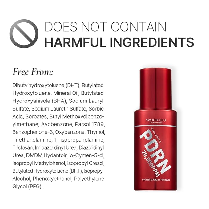 SWANICOCO Premium 20,000ppm PDRN Serum Ampoule, 99.9% Pure Salmon DNA, 2% Concentration, Anti-Aging, Firming, Plumping, Beach Vacation Essentials, Korean Beauty 30ml 1Fl Oz