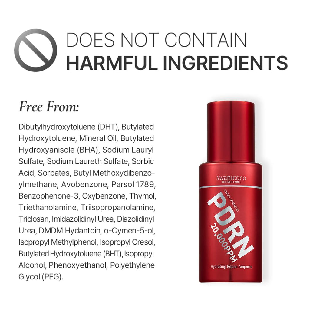 SWANICOCO Premium 20,000ppm PDRN Serum Ampoule, 99.9% Pure Salmon DNA, 2% Concentration, Anti-Aging, Firming, Plumping, Beach Vacation Essentials, Korean Beauty 30ml 1Fl Oz