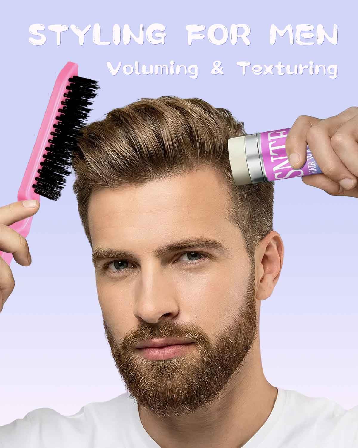 Hair Wax Stick, Slick Back Hair Brush - Tame Frizz, Flyaways Control