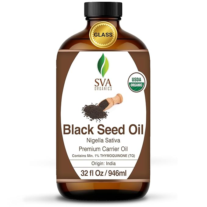 SVA Black Seed Carrier Oil, Glass Bottle, Large Size, 32 Fl Oz (946 ml)
