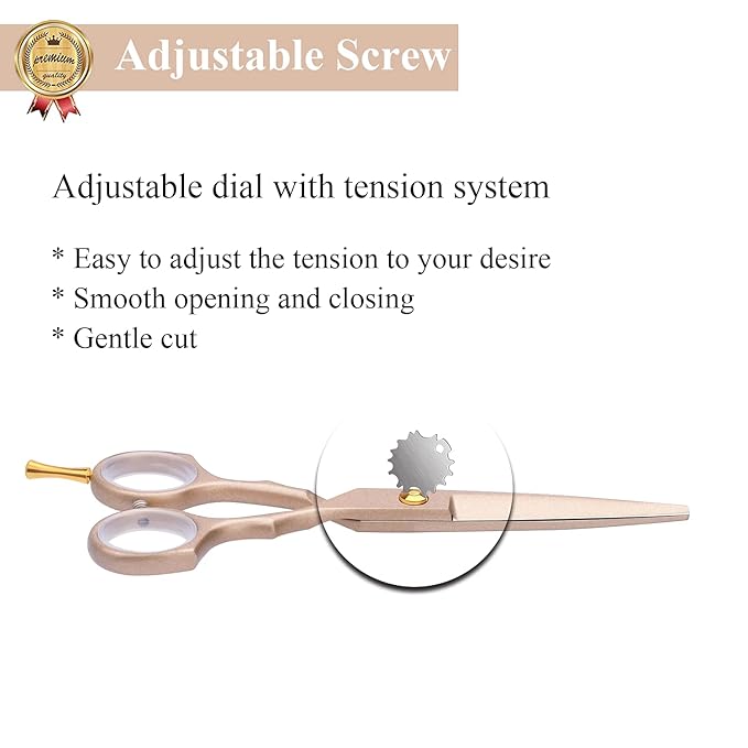 Purple Dragon 5.5 inch Hair Cutting Scissors Set with Razor - Rose Gold