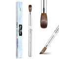 Shine Chance Acrylic Nail Art Brush Size 10, 100% Pure Kolinsky Hair Oval Nail Brush for Acrylic Application, Professional Nail Extension Manicure Tool Striping Nail Drawing Pen for DIY Home Salon